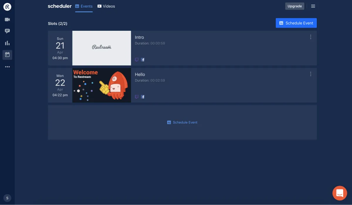 Restream : test de l'interface de cette plateforme de vidéo / live streaming pour entreprise