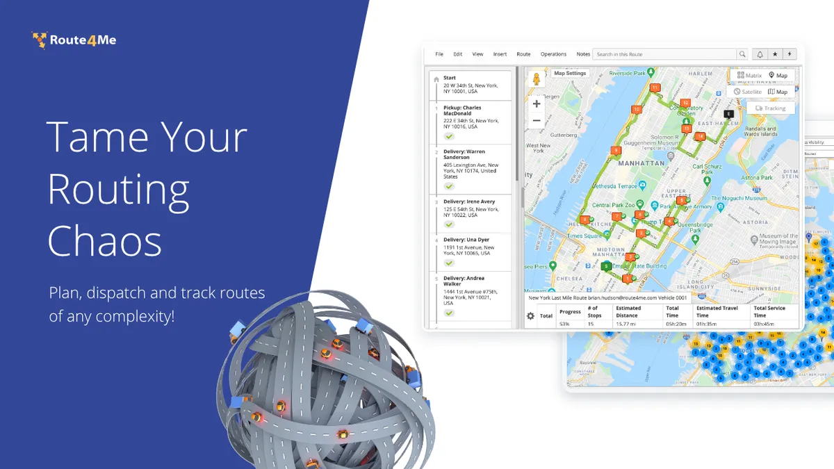Route4Me : test de l'interface de ce logiciel de livraison du dernier kilomètre pour entreprise Route4Me : test de l'interface de ce logiciel de livraison du dernier kilomètre pour entreprise