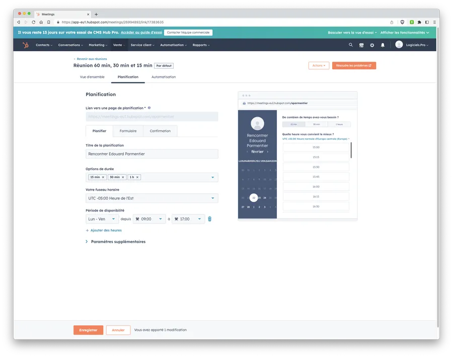Sales Hub : fonction - rendez-vous Sales Hub : fonction - rendez-vous