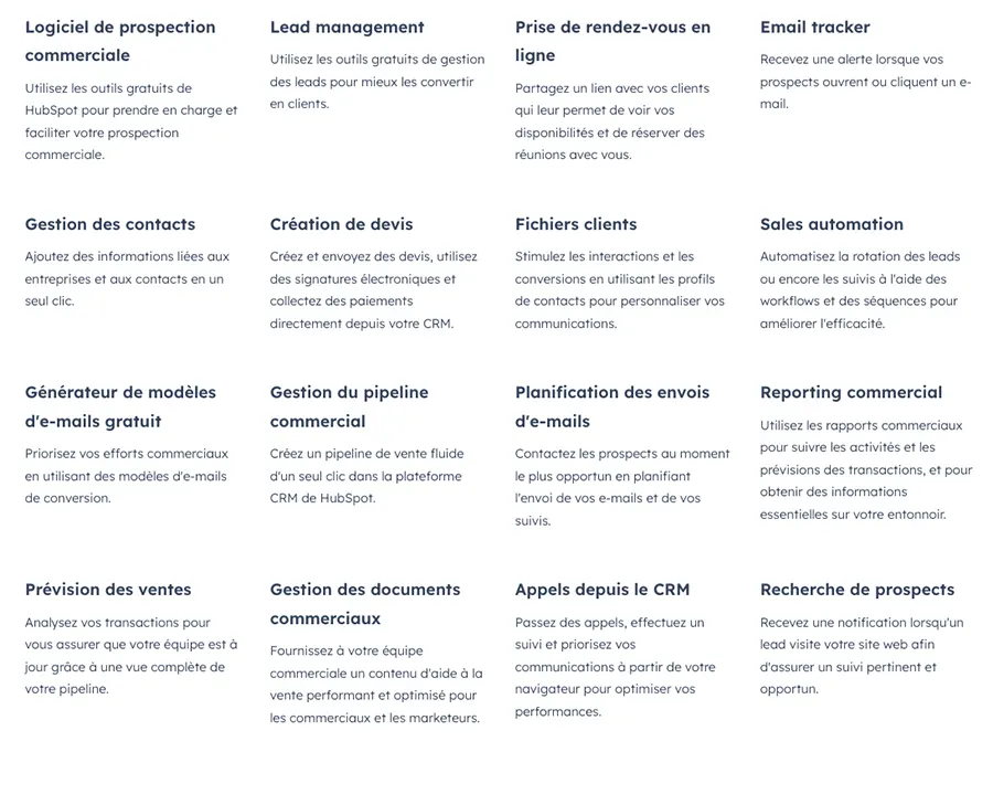Sales Hub : les services et fonctions Sales Hub : les services et fonctions
