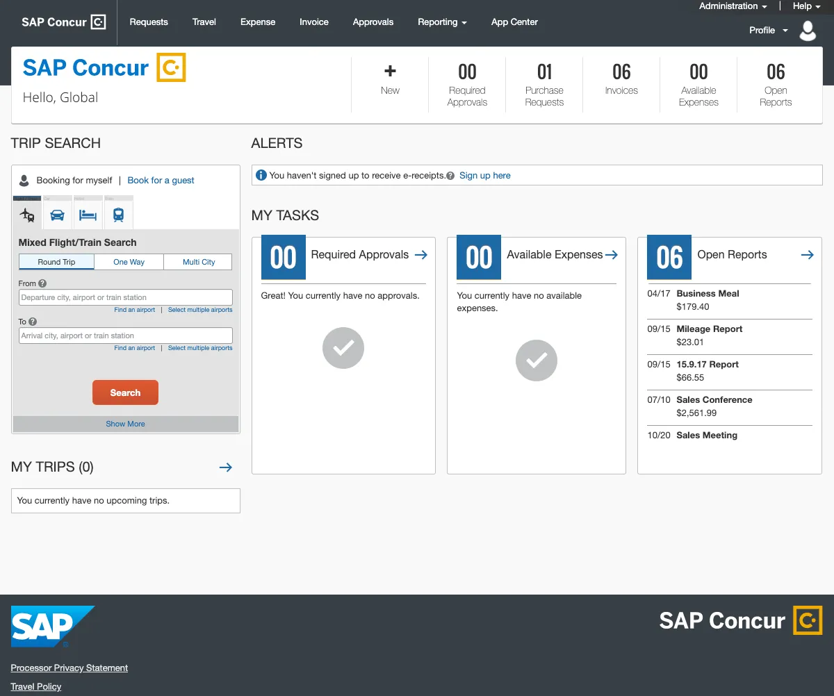SAP Concur : test de l'interface de ce logiciel de notes de frais / dépenses professionnelles pour entreprise SAP Concur : test de l'interface de ce logiciel de notes de frais / dépenses professionnelles pour entreprise