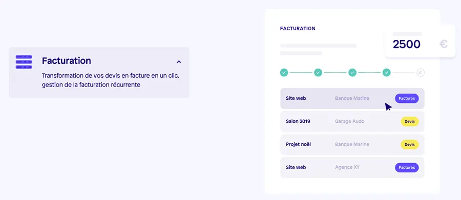 Sellsy Facturation et Gestion : fonctionnalités pour gérer et facturer les clients Sellsy Facturation et Gestion : fonctionnalités pour gérer et facturer les clients
