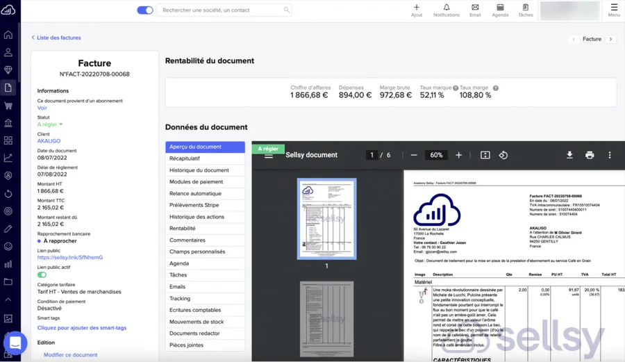 Sellsy Facturation et Gestion : aperçu créer une facture Sellsy Facturation et Gestion : aperçu créer une facture