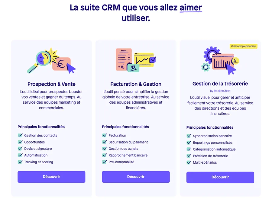 Sellsy : fonctionnalités Sellsy : fonctionnalités