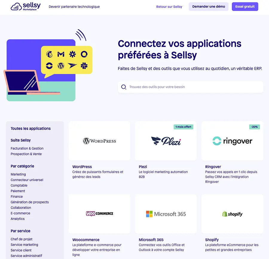 Sellsy : integrations Sellsy : integrations