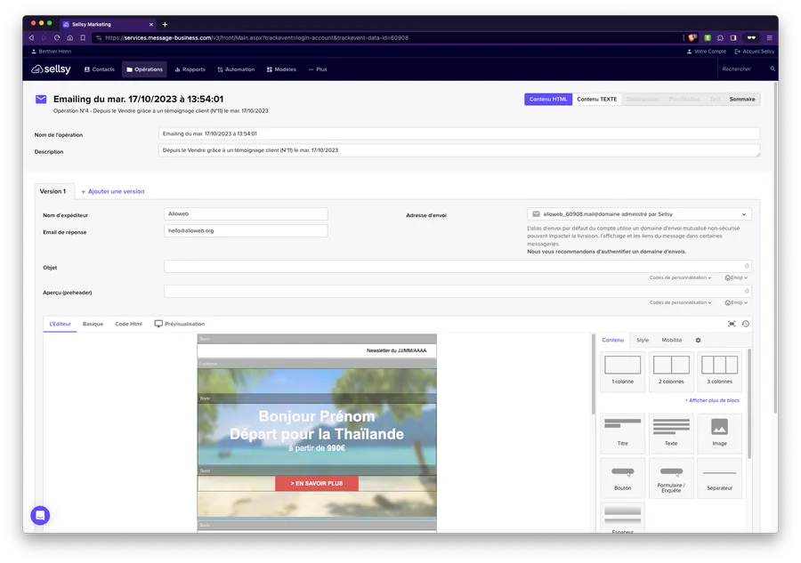 Sellsy Marketing : fonctionnalités emailing Sellsy Marketing : fonctionnalités emailing