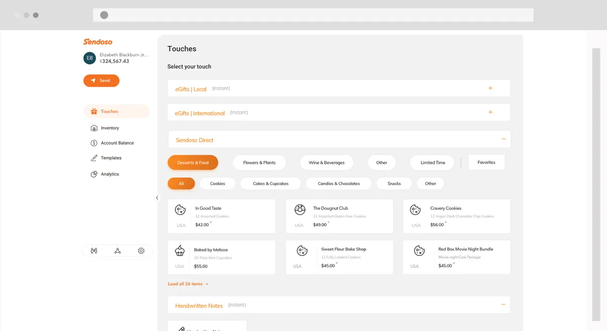 Sendoso : test de l'interface de ce logiciel ABM pour entreprise