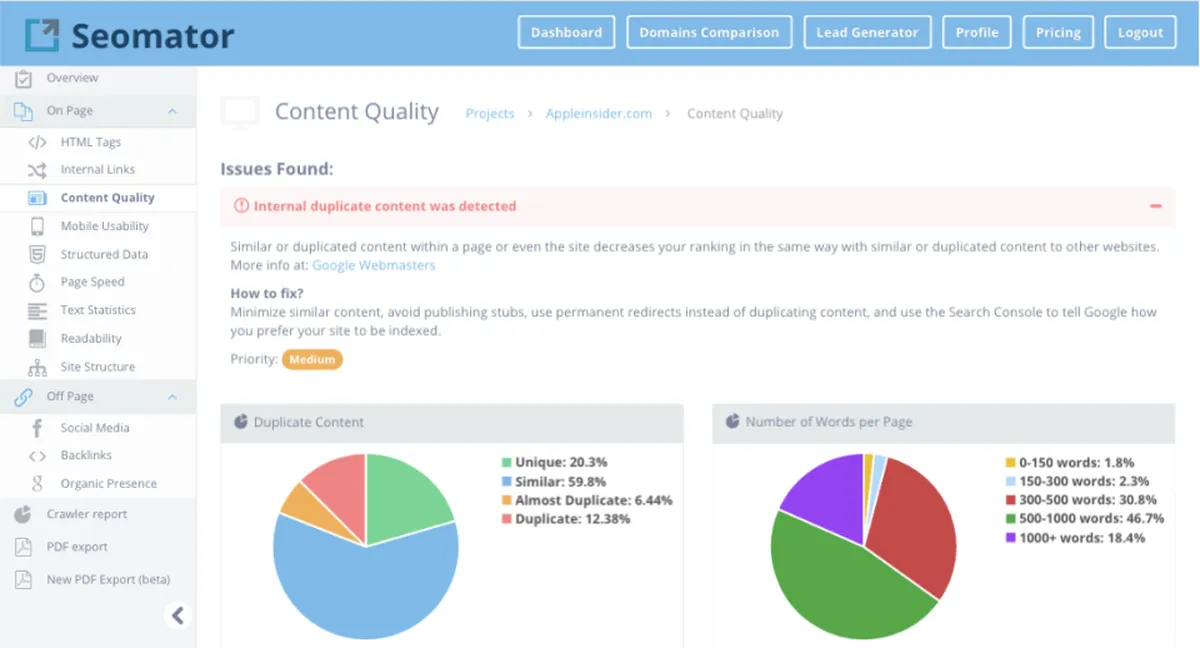 Seomator : test de l'interface de ce logiciel d'audit SEO / ranking / SERP pour entreprise Seomator : test de l'interface de ce logiciel d'audit SEO / ranking / SERP pour entreprise