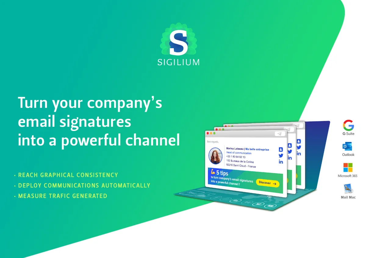 Sigilium : test de l'interface de ce logiciel de signature emails / personnalisation des courriels pour entreprise