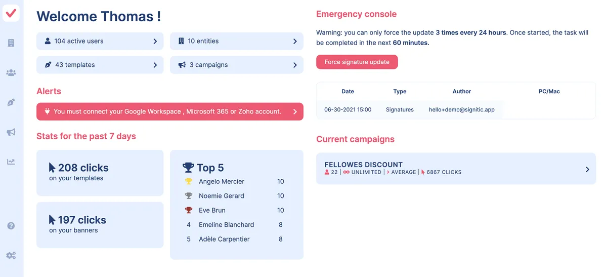 Signitic : test de l'interface de ce logiciel de signature emails / personnalisation des courriels pour entreprise Signitic : test de l'interface de ce logiciel de signature emails / personnalisation des courriels pour entreprise
