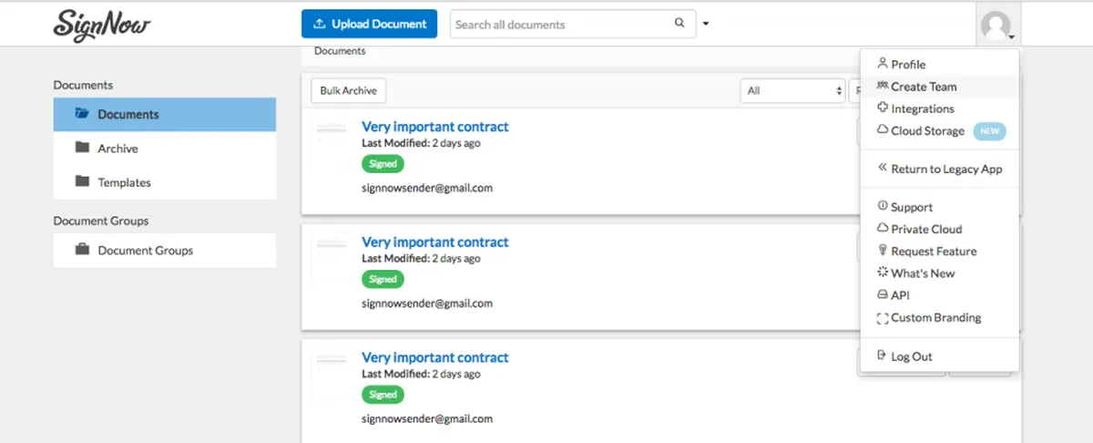SignNow : test de l'interface de ce logiciel de signature électronique pour entreprise SignNow : test de l'interface de ce logiciel de signature électronique pour entreprise