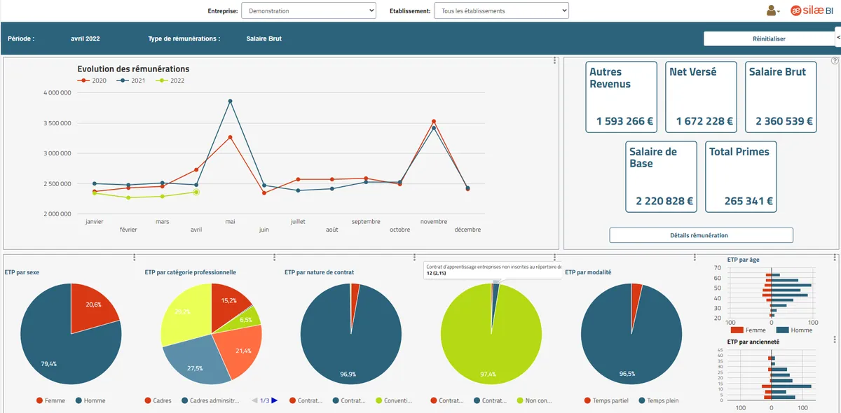 Silae BI : test de l'interface de ce logiciel BDESE / BDU pour entreprise