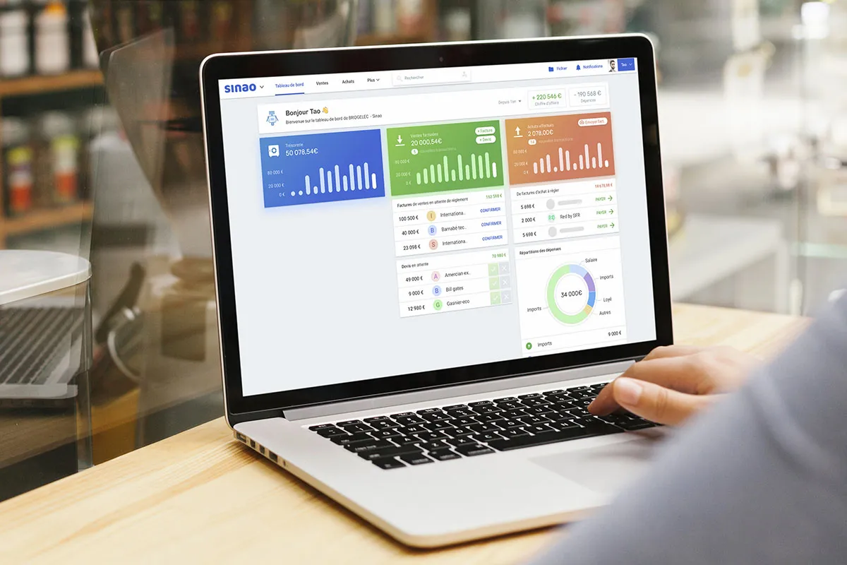Sinao : test de l'interface de ce logiciel de facturation pour entreprise