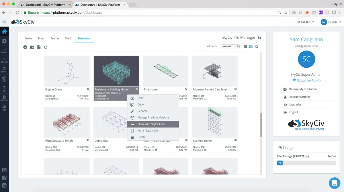 SkyCiv : test de l'interface de ce logiciel de virtualisation pour entreprise SkyCiv : test de l'interface de ce logiciel de virtualisation pour entreprise