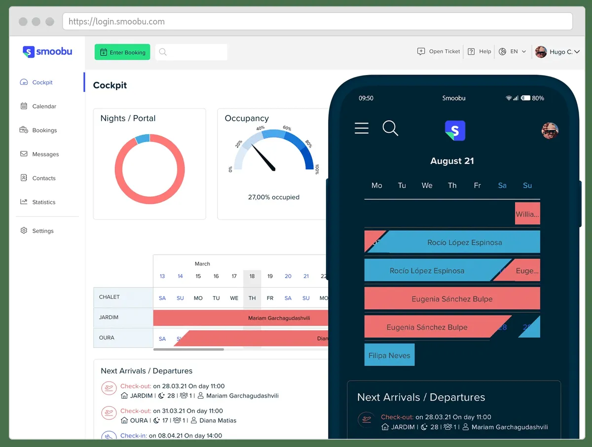 Smoobu : test de l'interface de ce logiciel pour location de vacances pour entreprise