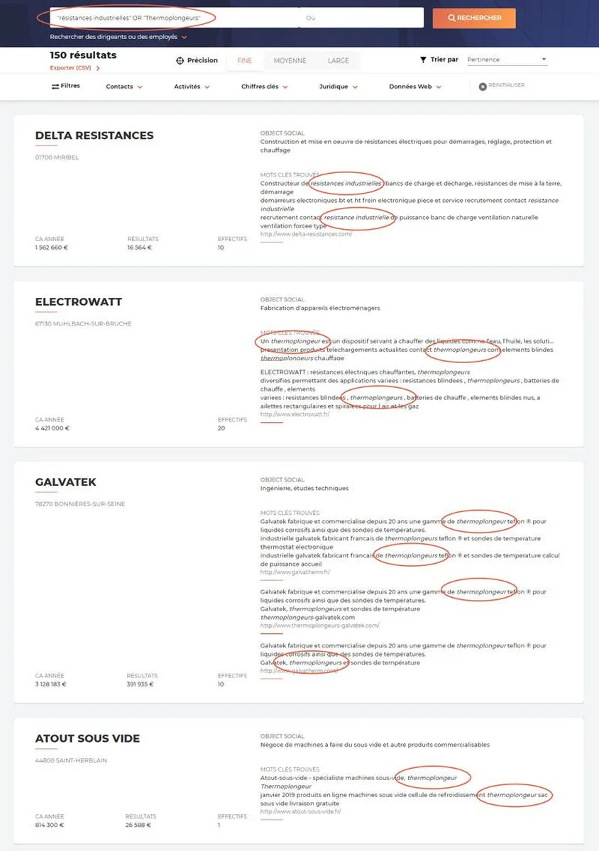 SociétéInfo : test de l'interface de ce logiciel email finder pour entreprise
