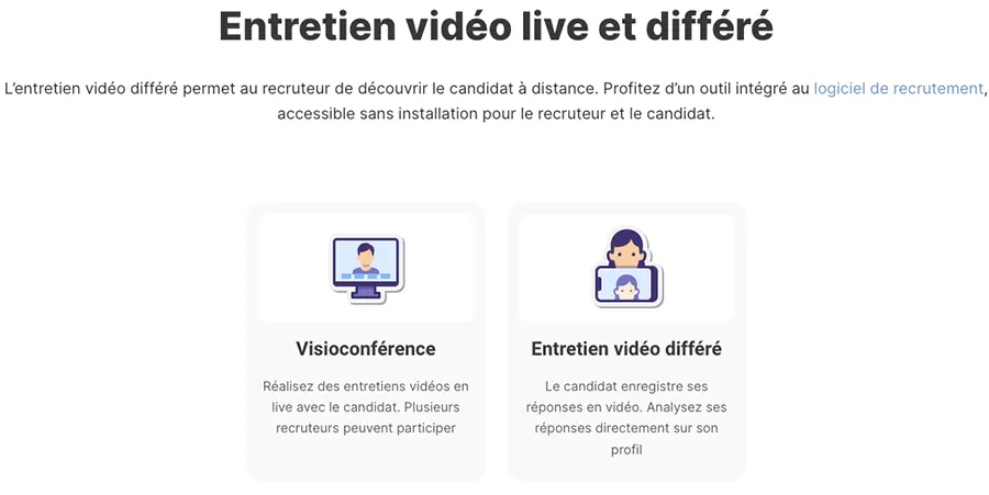 Softy : fonctionnalités entretien en video live et différé