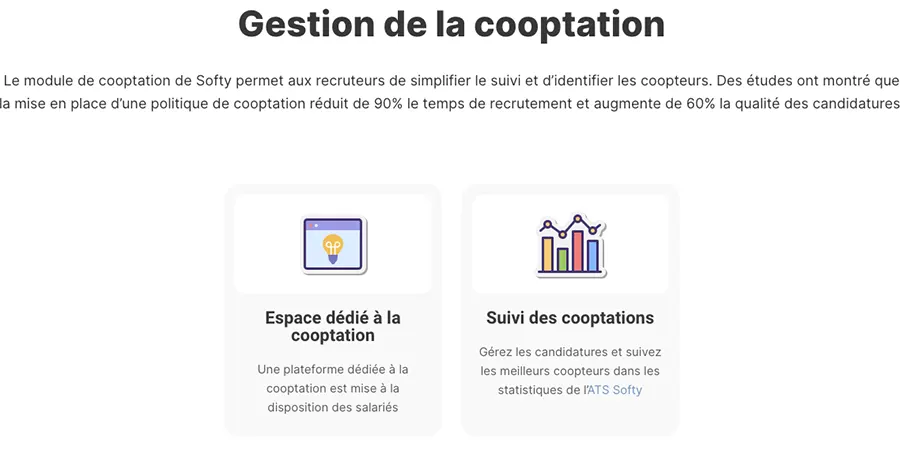 Softy : fonctionnalités gestion de la cooptation