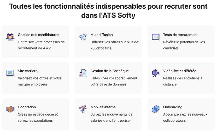 Softy : fonctionnalités