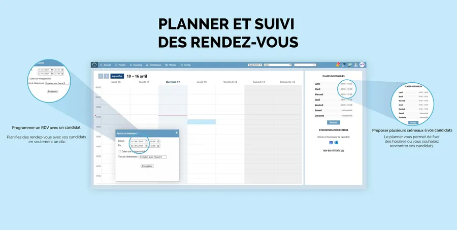 Softy : capture écran planning
