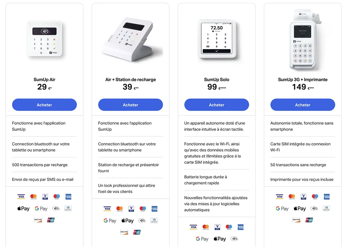sumup tarifs terminaux paiement sumup tarifs terminaux paiement