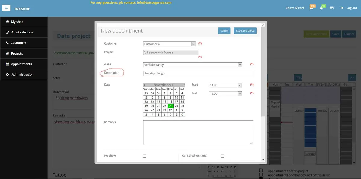 TattooGenda : test de l'interface de ce logiciel pour studio de tatouage pour entreprise TattooGenda : test de l'interface de ce logiciel pour studio de tatouage pour entreprise