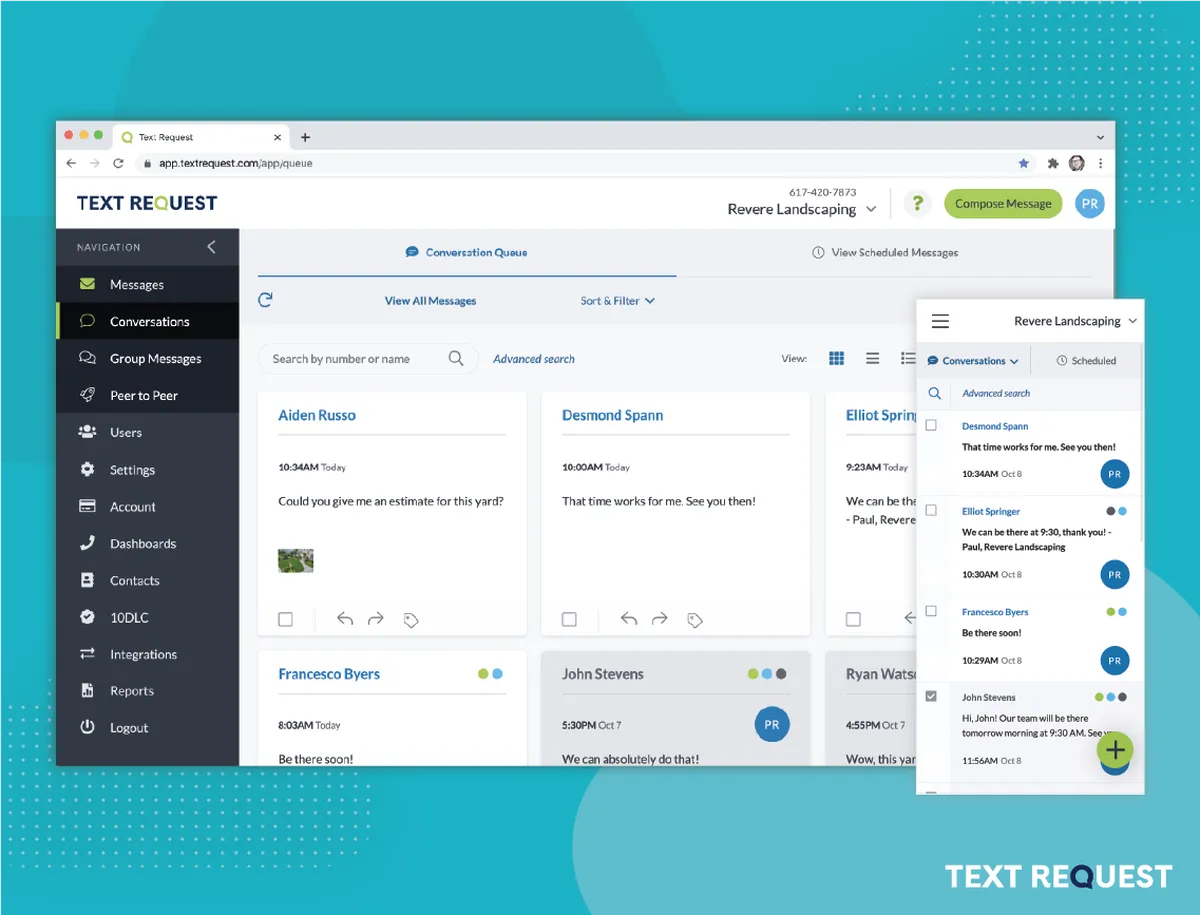 Text Request : test de l'interface de ce logiciel d'envoi de SMS pour entreprise