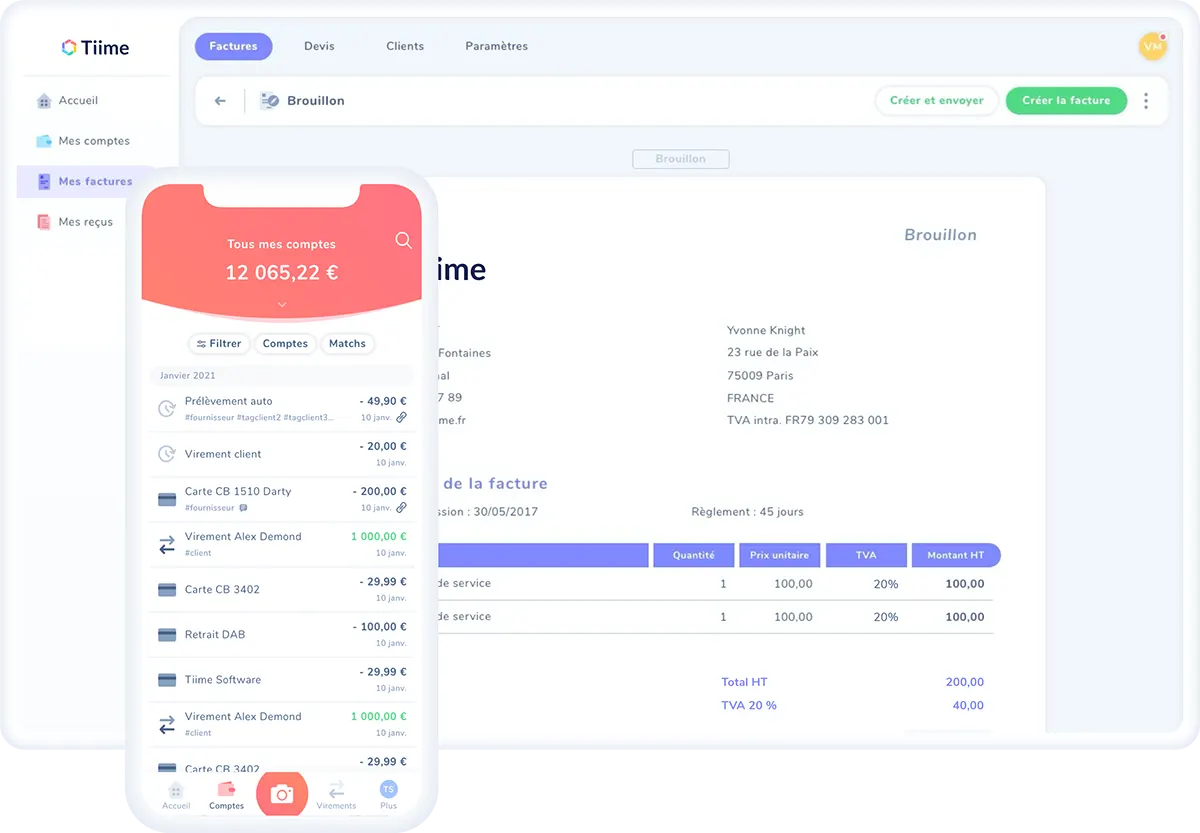 Tiime : Interface desktop 2