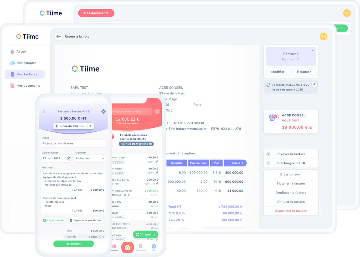 Tiime : Interface desktop 4