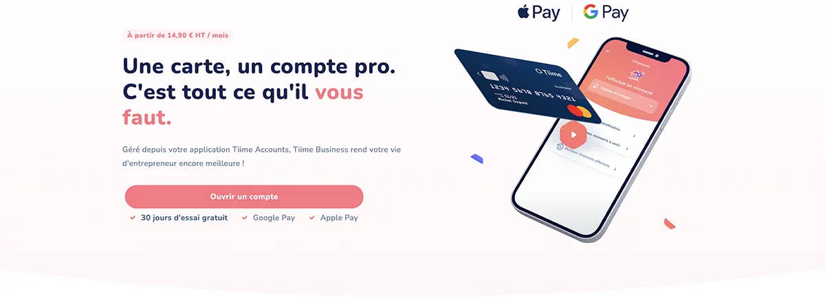 tiime fonctionnalites compte pro