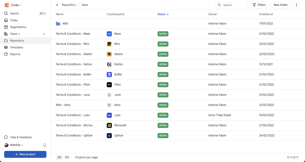 Tomorro : test de l'interface de ce logiciel de gestion de contrats pour entreprise
