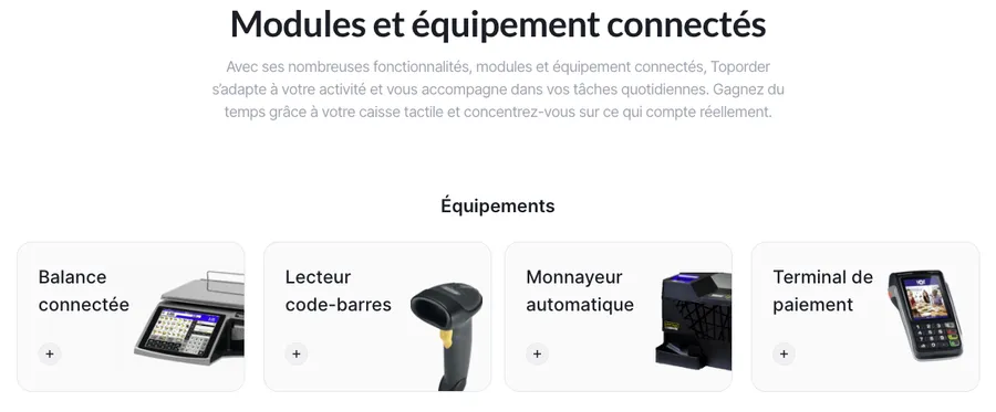 Toporder : équipements