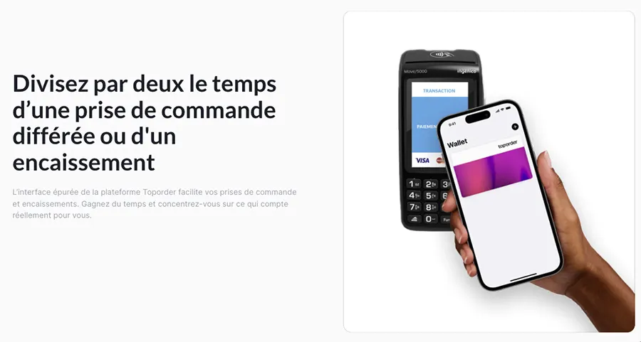 Toporder : fonctionnalités de commande encaissement