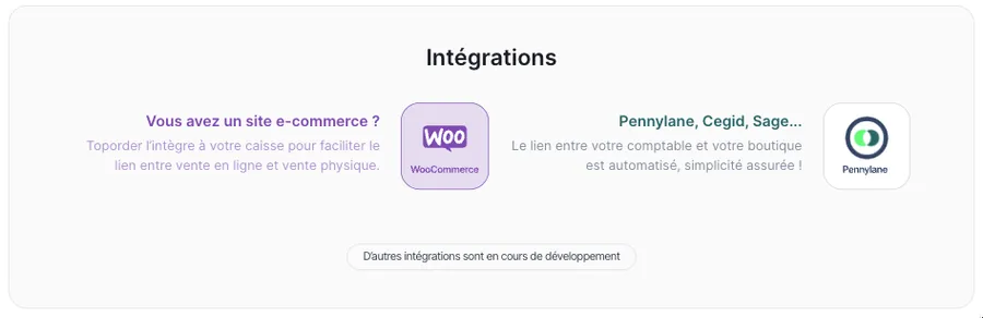 Toporder : intégrations