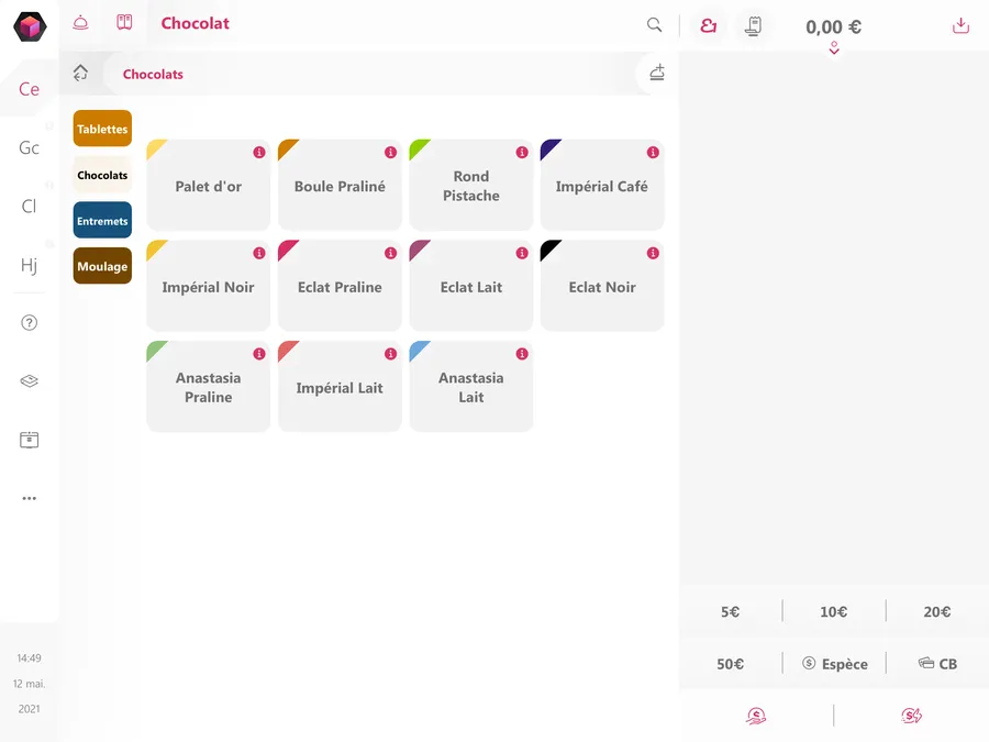 Toporder : interface caisse