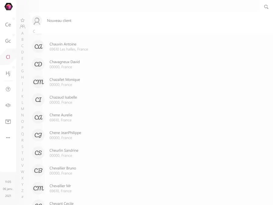 Toporder : interface liste de clients
