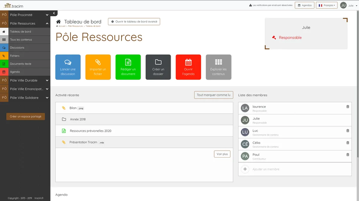 Tracim : test de l'interface de ce logiciel de communication d'équipe pour entreprise