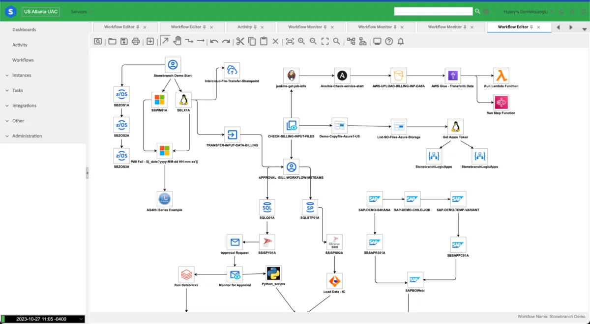 Universal Automation Center (UAC) : interface drag and drop workflow
