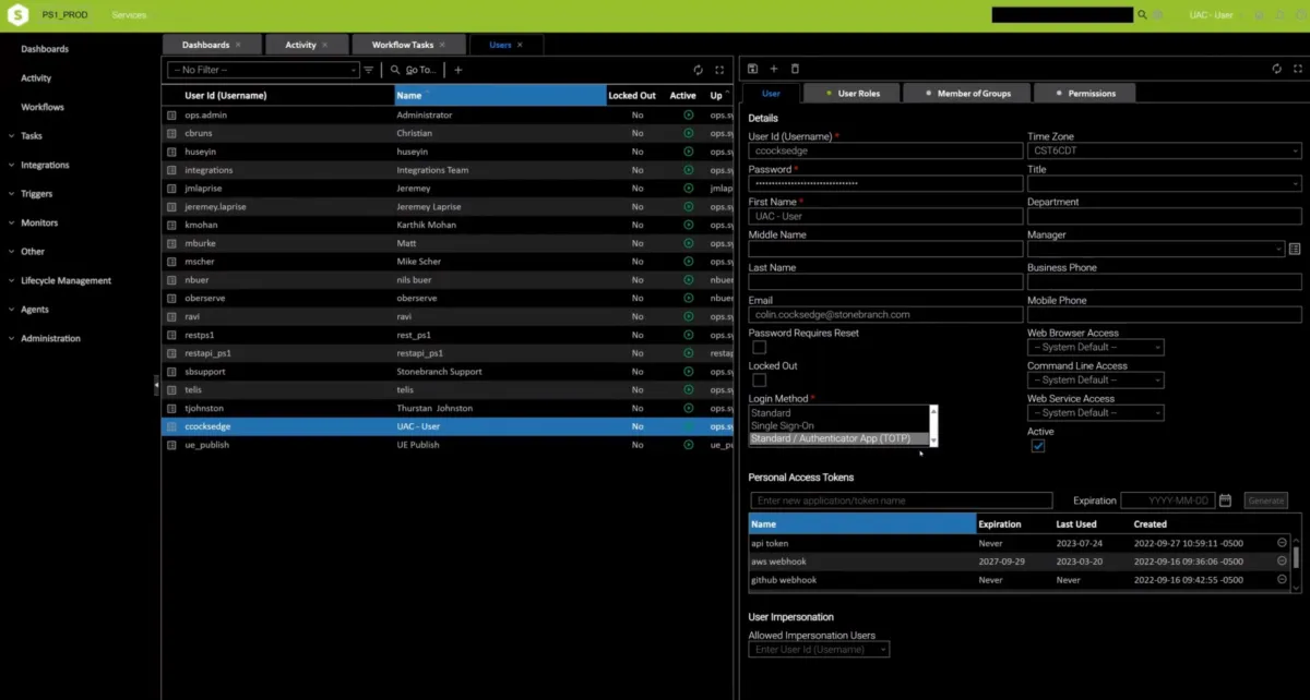 Universal Automation Center (UAC) : interface user definition