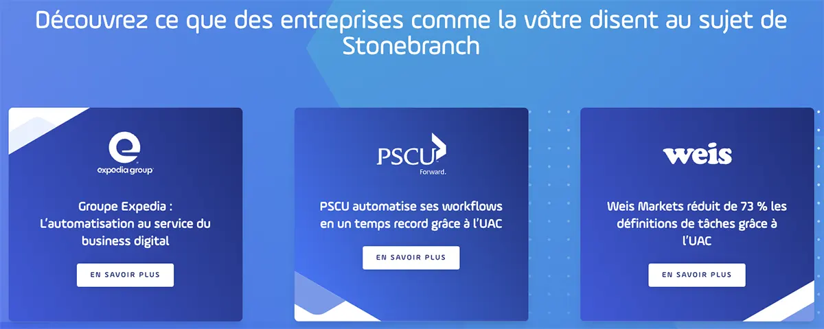 Stonebranch : références clients