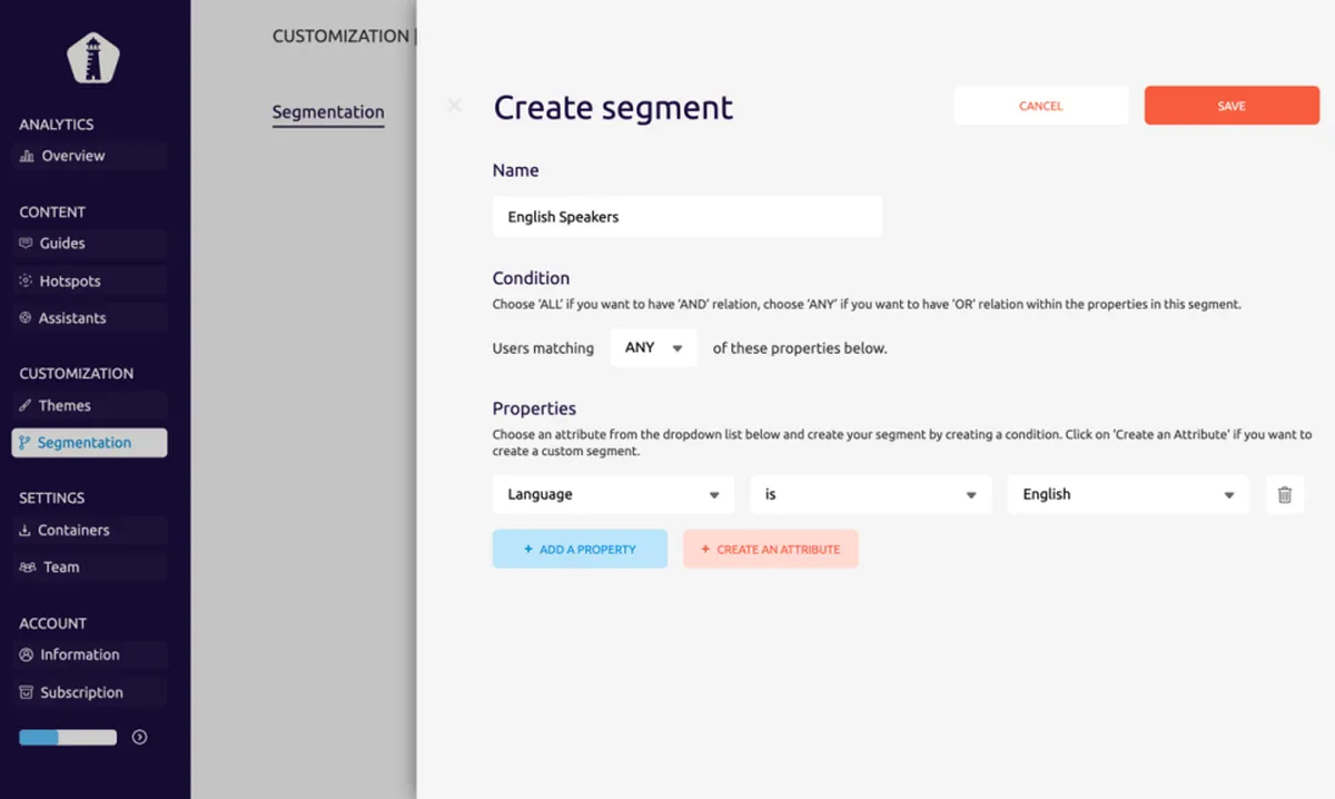 UserGuiding : test de l'interface de ce logiciel de création de guide d'utilisation / documentation technique pour entreprise UserGuiding : test de l'interface de ce logiciel de création de guide d'utilisation / documentation technique pour entreprise