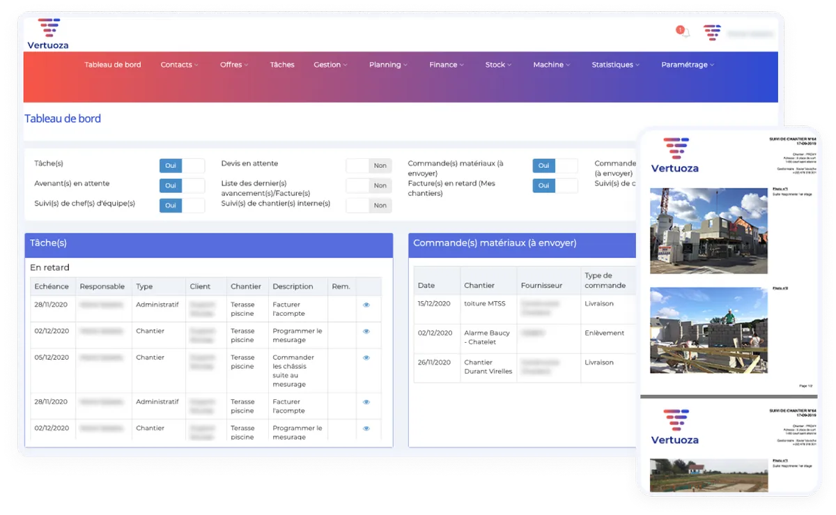 Vertuoza : test de l'interface de ce logiciel pour artisans Chantiers / Construction / BTP pour entreprise Vertuoza : test de l'interface de ce logiciel pour artisans Chantiers / Construction / BTP pour entreprise