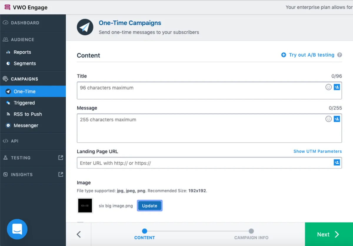 VWO Engage : test de l'interface de ce logiciel de notifications push pour entreprise VWO Engage : test de l'interface de ce logiciel de notifications push pour entreprise