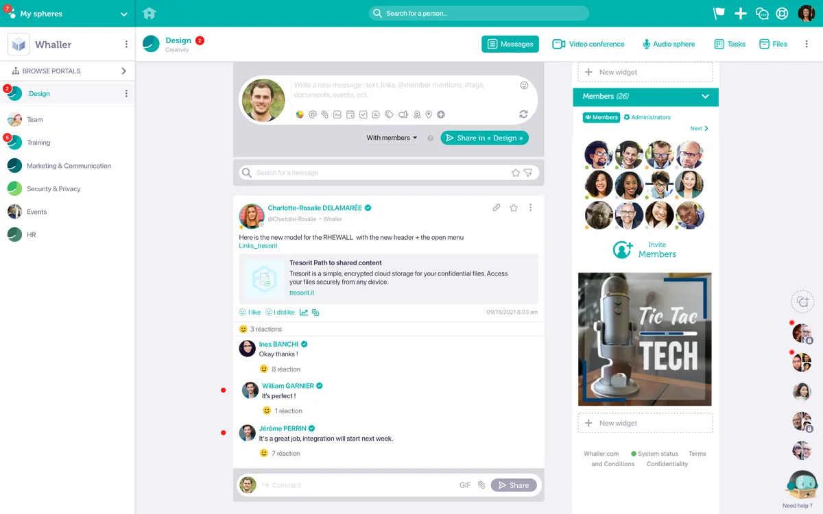 Whaller : test de l'interface de ce logiciel de réseau social d'entreprise pour entreprise Whaller : test de l'interface de ce logiciel de réseau social d'entreprise pour entreprise