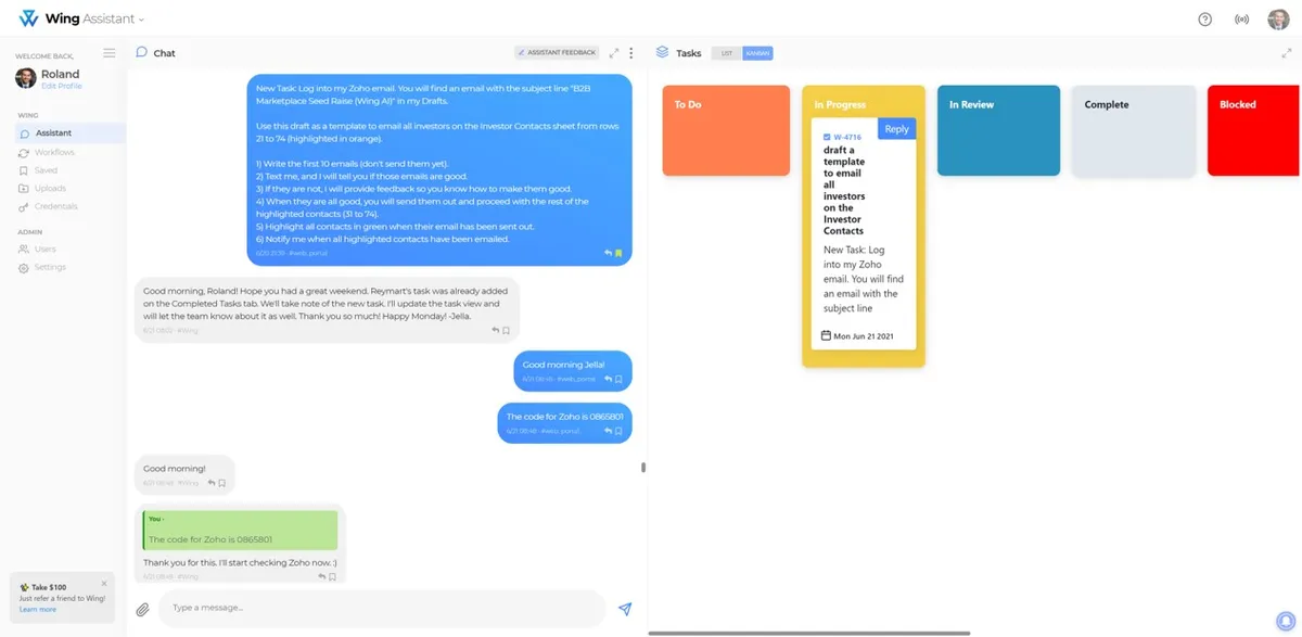 Wing : test de l'interface de ce logiciel de secrétariat d'entreprise / Assistants personnels pour entreprise Wing : test de l'interface de ce logiciel de secrétariat d'entreprise / Assistants personnels pour entreprise