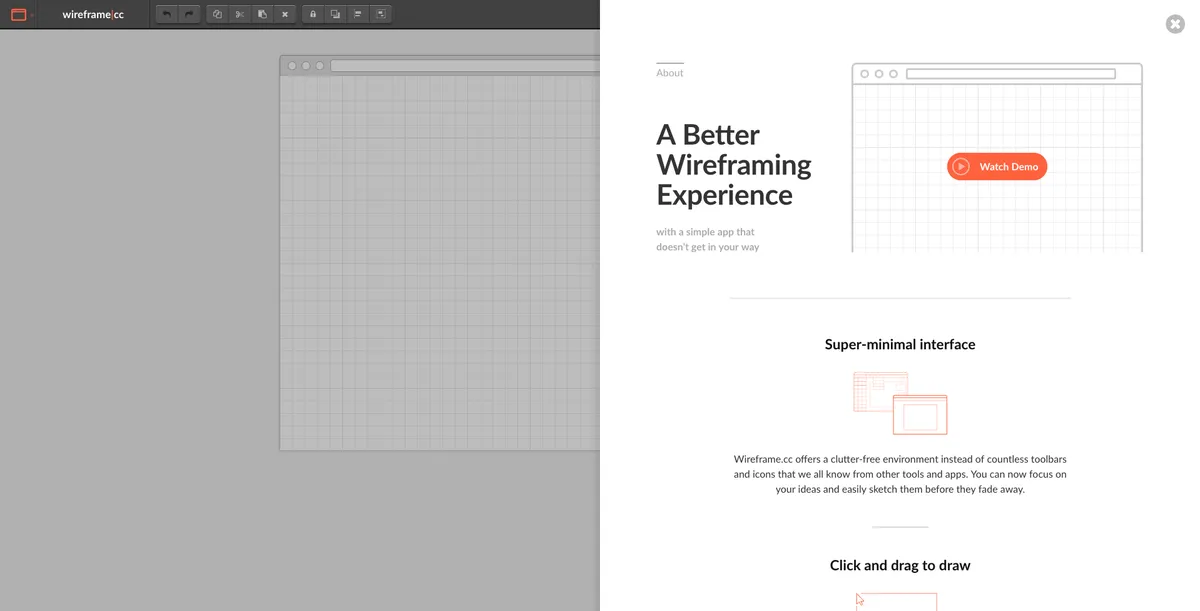 Wireframe.cc : test de l'interface de ce logiciel wireframe pour entreprise