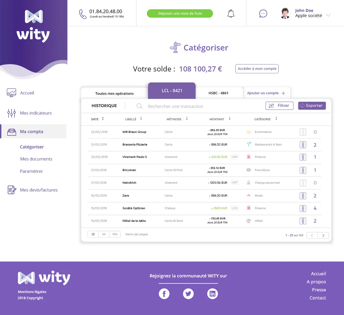 Wity : test de l'interface de ce expert-comptable en ligne pour entreprise