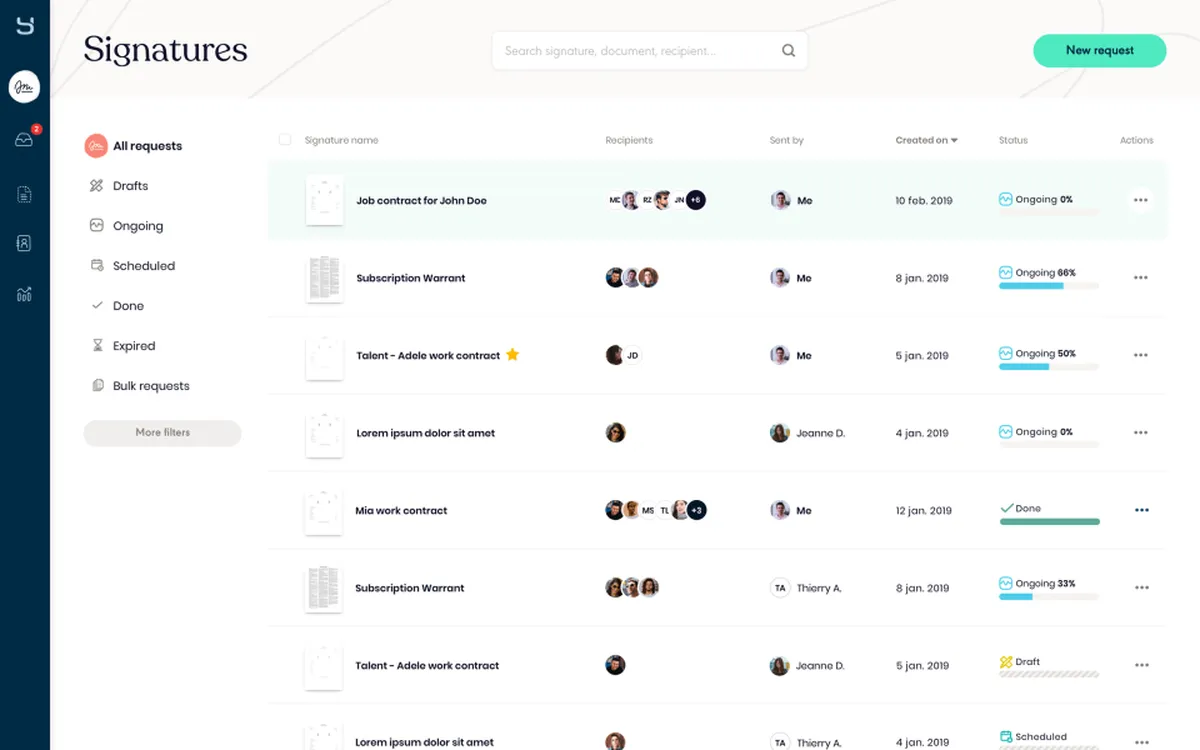 Yousign : test de l'interface de ce logiciel de signature électronique pour entreprise