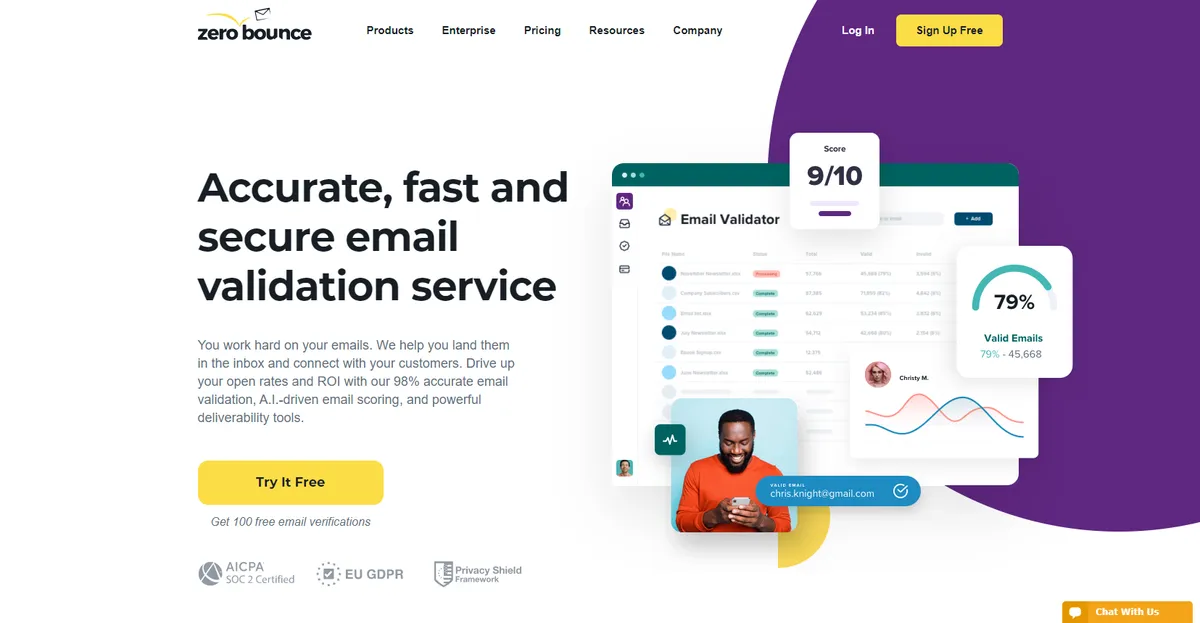 ZeroBounce : test de l'interface de ce logiciel de vérification d'adresses email pour entreprise ZeroBounce : test de l'interface de ce logiciel de vérification d'adresses email pour entreprise