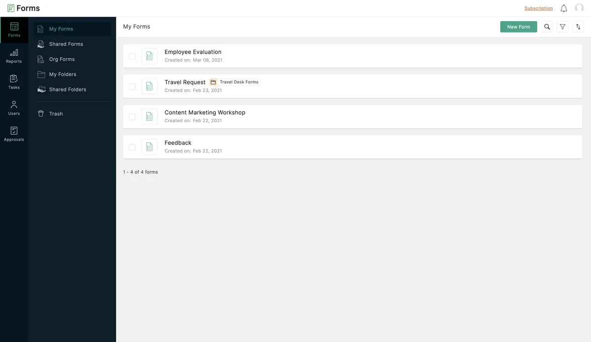 Zoho Forms : test de l'interface de ce logiciel de création de formulaires pour entreprise